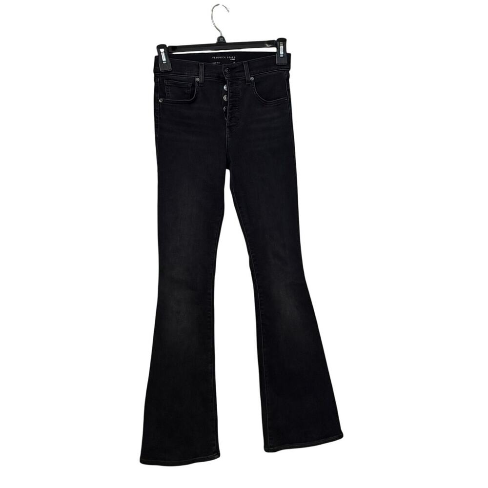 Veronica Beard Black Beverly High Rise  Skinny Flare Jeans Size 27 - Picture 3 of 7